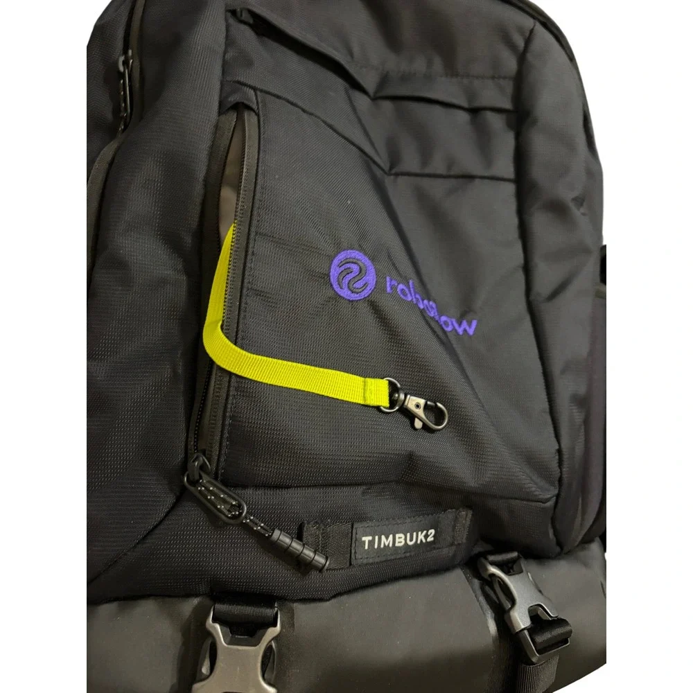 Timbuk2 Black Recycled Fabric Laptop Backpack Roboflow Logo Tech Commuter Bag